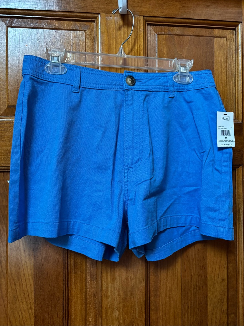 NWT Billabong Women’s Bright Blue Flat Front Side Kick Shorts Size 31